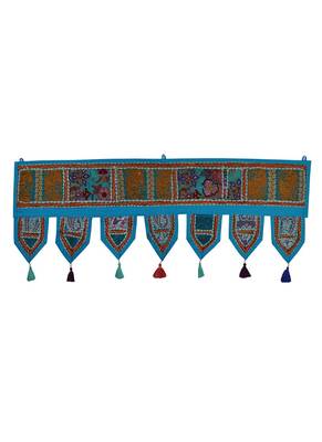 Lal Haveli Rajasthani Handmade Embroidered Decorative Door Toran Tapestries 39 X 16 inches 1