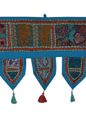 Lal Haveli Rajasthani Handmade Embroidered Decorative Door Toran Tapestries 39 X 16 inches 2