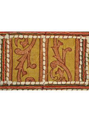 Lal Haveli Mirror Embroidered Tapestry Decorative Cotton Door Toran 39 X 16 inches 3