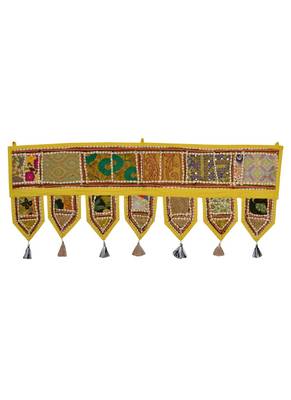 Lal Haveli Jaipuri Handmade Elegant Embroidery Door Hanging 39 X 16 inches 1