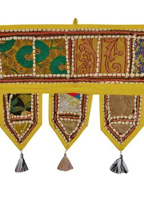 Lal Haveli Jaipuri Handmade Elegant Embroidery Door Hanging 39 X 16 inches 2