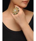Polki And Pearls Ring