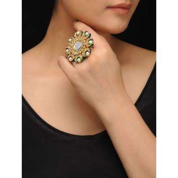 Polki And Pearls Ring 2
