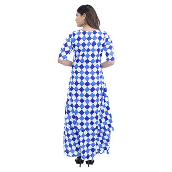 Blue printed cotton kurti 2