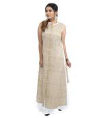 Gold printed cotton kurti