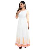 White printed cotton kurti