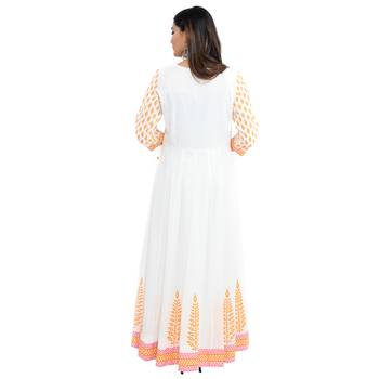 White printed cotton kurti 2