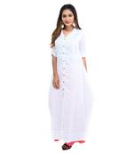 White plain cotton kurti