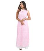 Pink printed cotton kurti