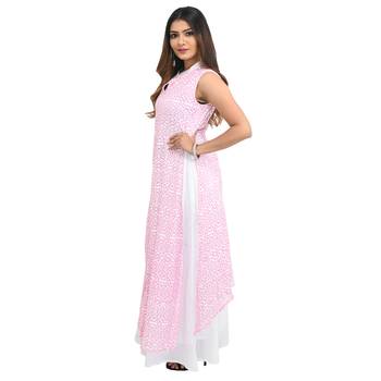 Pink printed cotton kurti 3