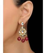 Kundan And Red Quartz Earrings