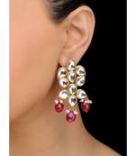 Kundan And Red Stone Earrings