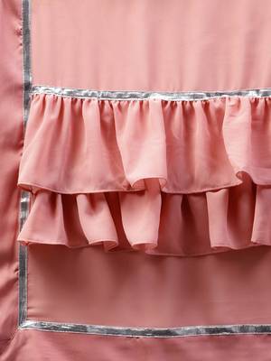 Inddus Light Pink Georgette Solid Ruffle Saree With Blouse Piece 3