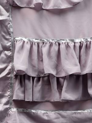 Inddus Lavender Georgette Solid Ruffle Saree With Blouse Piece 3