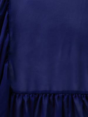 Inddus Navy Blue Georgette Ruffle Saree With Blouse Piece 3