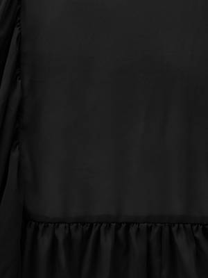 Inddus Black Georgette Solid Ruffle Saree With Blouse Piece 3