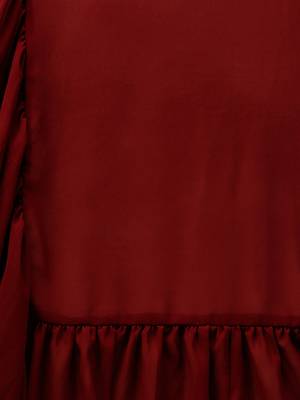 Inddus Red Georgette Solid Ruffle Saree With Blouse Piece 3