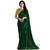 Green printed silk saree with blouse