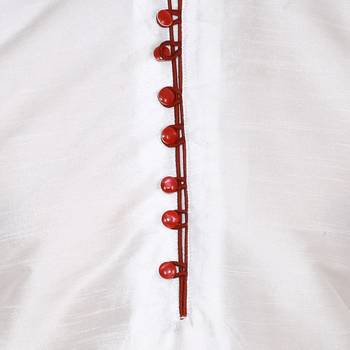 White Plain Silk Blend Men Kurtas 4
