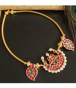 Beautiful Kemp Green Moon Mango Designer Pendant Necklace Set 