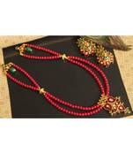 Beautiful Red Green Palakka Designer Necklace Set Dj18990
