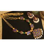 Beautiful Blue Green Mango Designer Necklace Set 