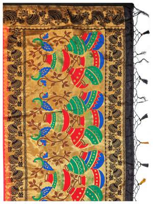 Red Woven Art Silk Saree With Blouse 7