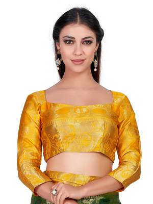 Green Woven Art Silk Saree With Blouse 5