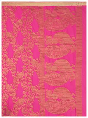 Pink Woven Chiffon Saree With Blouse 7