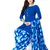blue printed synthetic unstitched salwar with dupatta
