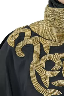 MyBatua Nayyab Hand Embroidered Black Kaftan