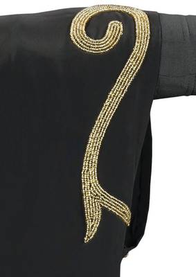 MyBatua Nayyab Hand Embroidered Black Kaftan 5