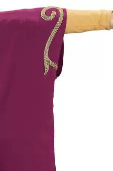 MyBatua Nayyab Hand Embroidered Wine Kaftan