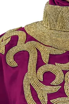 MyBatua Nayyab Hand Embroidered Wine Kaftan