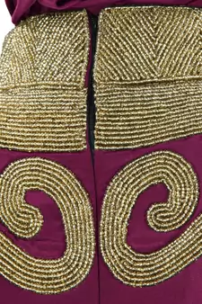 MyBatua Nayyab Hand Embroidered Wine Kaftan