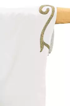 MyBatua Nayyab Hand Embroidered Off White Kaftan
