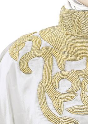 MyBatua Nayyab Hand Embroidered Off White Kaftan 5