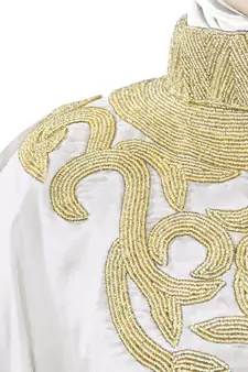 MyBatua Nayyab Hand Embroidered Off White Kaftan