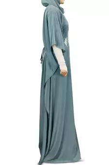 MyBatua Liyana Hand Embroidered Grey Kaftan