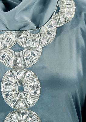 MyBatua Liyana Hand Embroidered Grey Kaftan 5