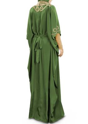 MyBatua Nayyab Hand Embroidered Henna Kaftan 2