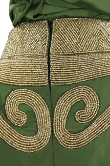 MyBatua Nayyab Hand Embroidered Henna Kaftan