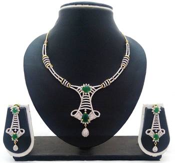 Emerald Green CZ Designer Jewelry Set 1