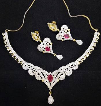 Elegant Royal Ruby CZ Jewelry Set 1