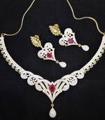 Elegant Royal Ruby CZ Jewelry Set