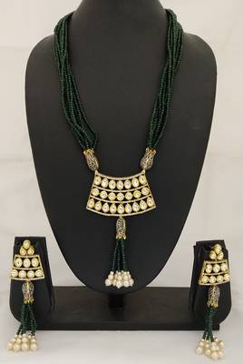 Exclusive Green crystal Kundan CZ Royal Jewelry set 1
