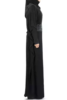 MyBatua Anum Hand Embroidered Black Kaftan