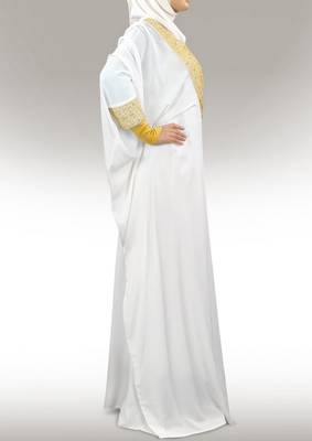 MyBatua Walidah Hand Embroidered Off White Kaftan 2