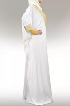 MyBatua Walidah Hand Embroidered Off White Kaftan