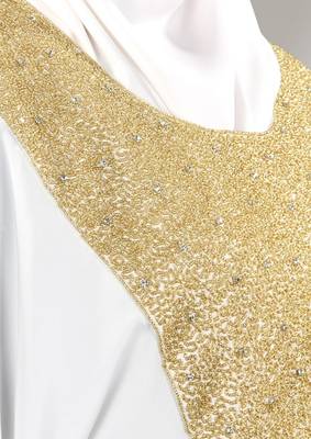MyBatua Walidah Hand Embroidered Off White Kaftan 4